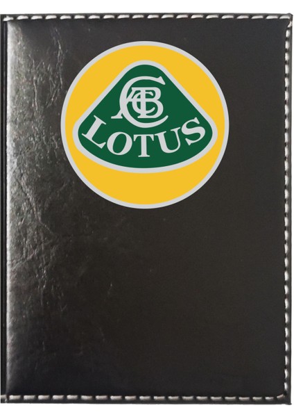 Lotus Logolu Siyah Ruhsat Kabı