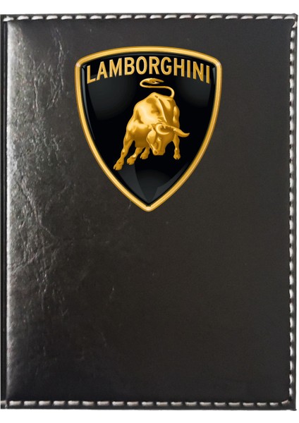 Lamborghını Logolu Siyah Ruhsat Kabı