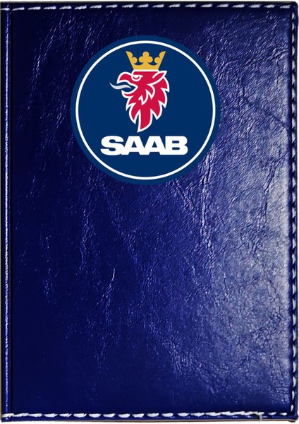 Saab Logolu Lacivert Ruhsat Kabı
