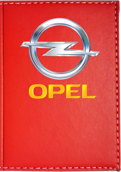 Opel Logolu Kırmızı Ruhsat Kabı