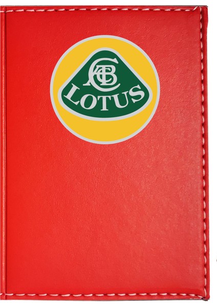Lotus Logolu Kırmızı Ruhsat Kabı