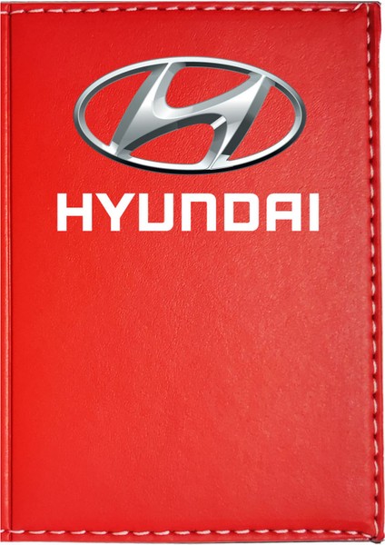 Hyundaı Logolu Kırmızı Ruhsat Kabı