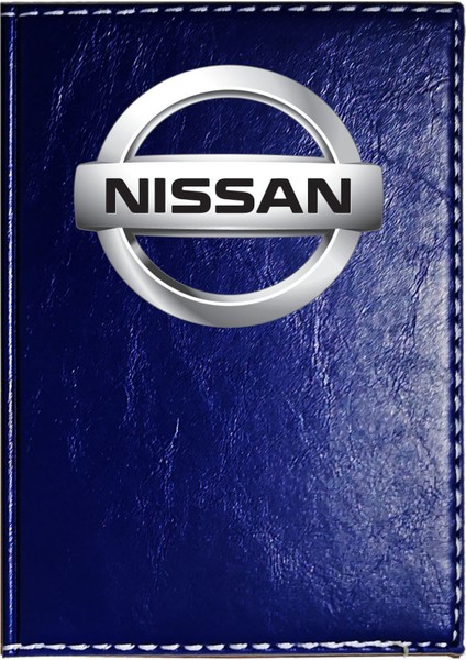 Nissan Logolu Lacivert Ruhsat Kabı