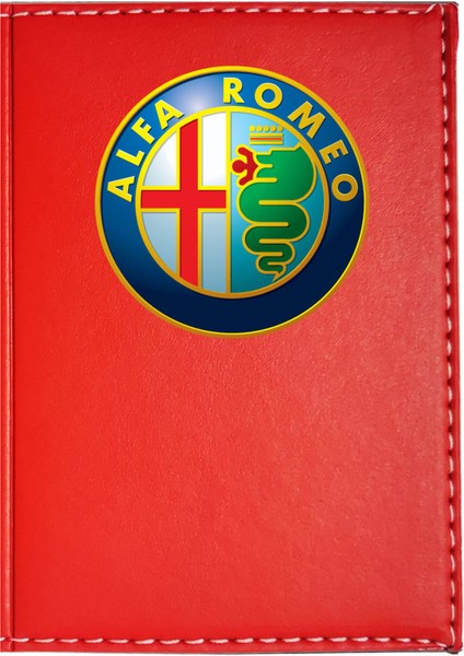 Alfaromeo Logolu Kırmızı Ruhsat Kabı
