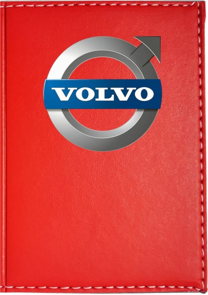 Volvo Logolu Kırmızı Ruhsat Kabı