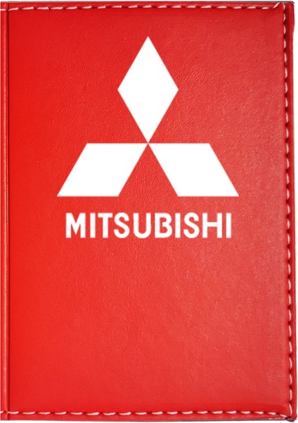 Mıtsubıshı Logolu Kırmızı Ruhsat Kabı