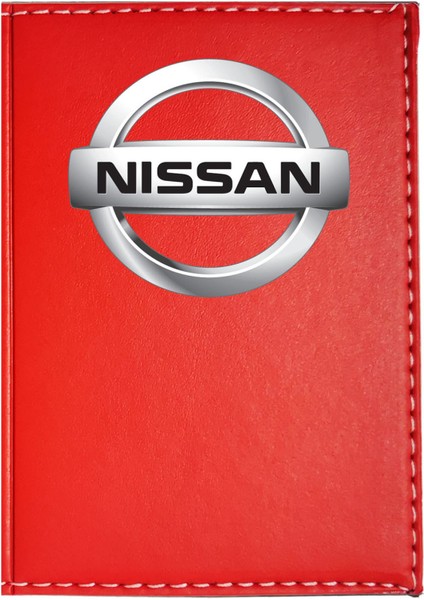 Nissan Logolu Kırmızı Ruhsat Kabı
