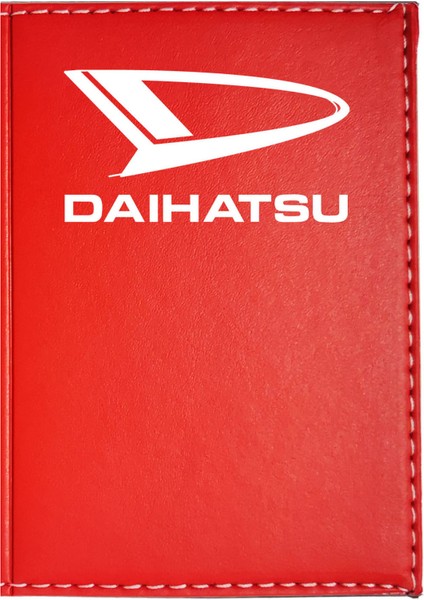 Daıhatsu Logolu Kırmızı Ruhsat Kabı