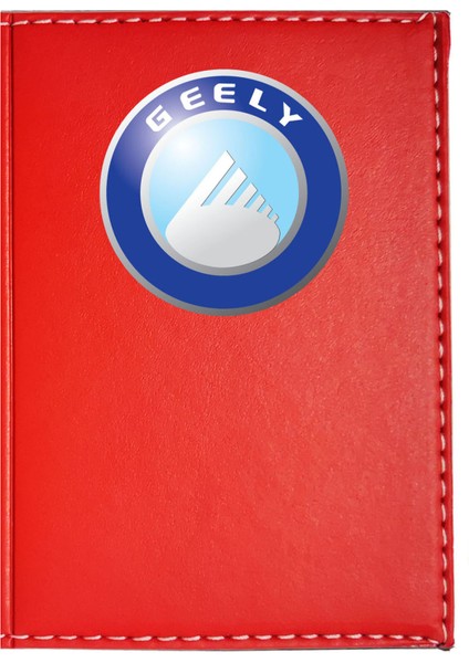 Geely Logolu Kırmızı Ruhsat Kabı