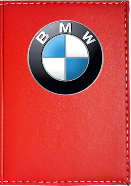 Bmw Logolu Kırmızı Ruhsat Kabı
