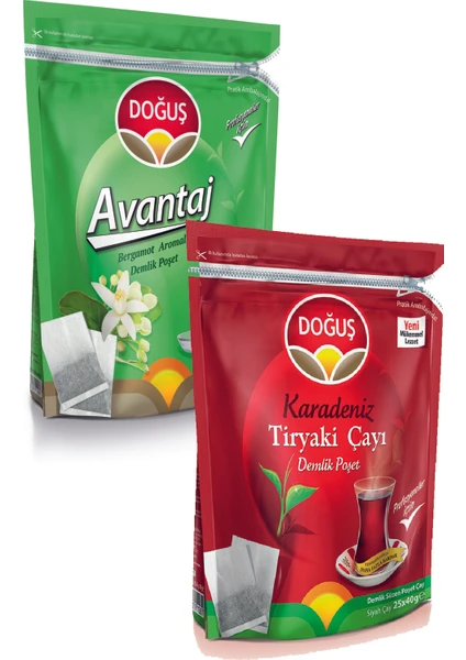 Karadeniz Tiryaki Demlik Poşet Çay 25X40 gr + Avantaj Bergamot Demlik Poşet Çay  40X25 gr