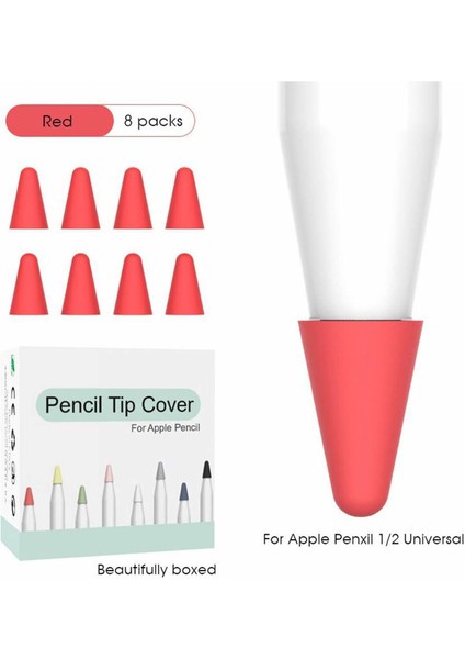 Apple Pencil 1 - 2 Stylus Kalem Ucu Koruyucu 8in1 Set