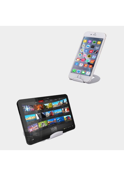 Masaüstü Metal Telefon Tablet Tutucu Stand - Model No : AL2479 Gümüş