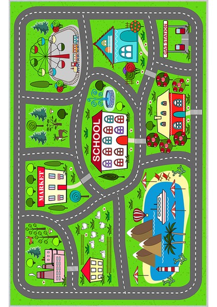Dijital Baskı Yıkanabilir Kaymaz Taban Çocuk Halısı modelleri