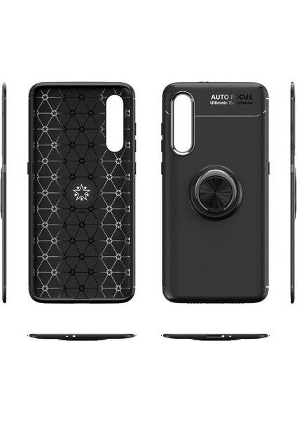 Xiaomi Mi 9 Se Kılıf Kamera Çıkıntılı Renkli Yüzüklü Standlı Mıknatıslı Kapak (Ravel)