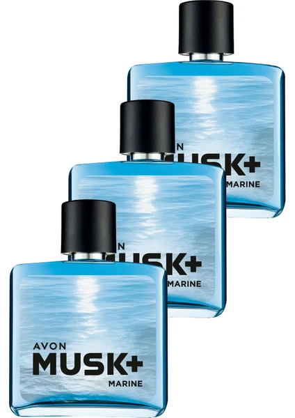 Musk Marine Erkek Parfüm Edt 75 Ml. Üçlü Set