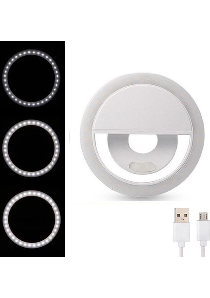 Selfie LED Mandallı Üniversal Ring Halka Flash Işık Light AL2608