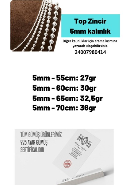 5mm Top Zincir Erkek Bayan 925 Ayar Gümüş Kolye Johnny Depp Kolye 24007980414