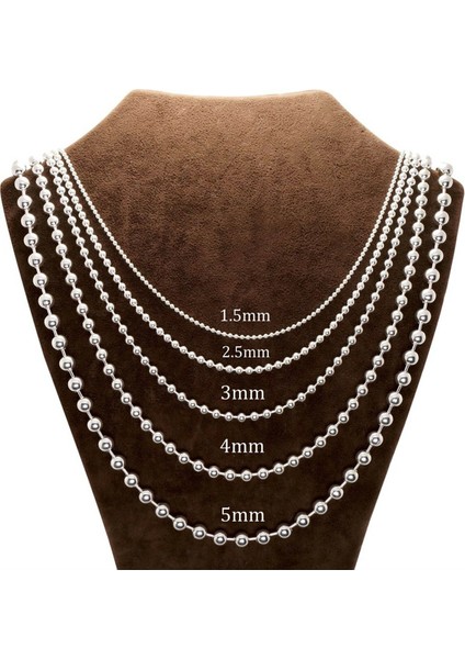 4mm Top Zincir Erkek Bayan 925 Ayar Gümüş Kolye Johnny Depp Kolye 24007980414