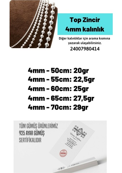 4mm Top Zincir Erkek Bayan 925 Ayar Gümüş Kolye Johnny Depp Kolye 24007980414 fiyatları