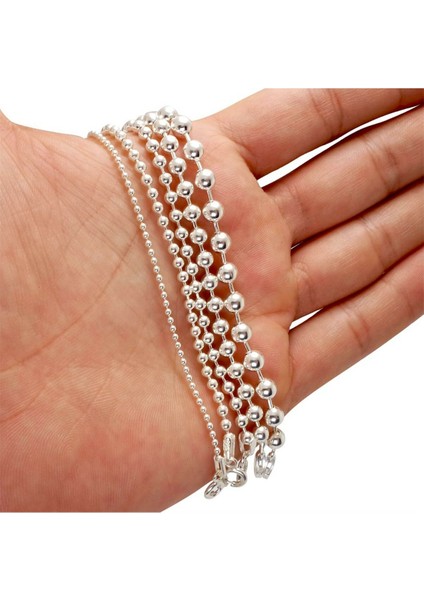 4mm Top Zincir Erkek Bayan 925 Ayar Gümüş Kolye Johnny Depp Kolye 24007980414 fırsatları