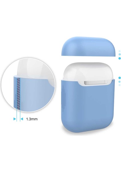 Aırcase - Airpod'lar Için Ultra Ince Çizilmeye Dayanıklı Silikon Kılıf Mavi