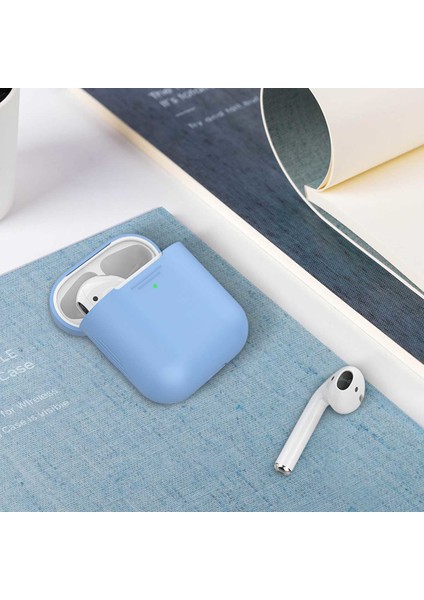 Aırcase - Airpod'lar Için Ultra Ince Çizilmeye Dayanıklı Silikon Kılıf Mavi