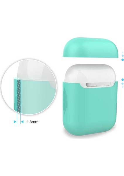 Aırcase - Airpod'lar Için Ultra Ince Çizilmeye Dayanıklı Silikon Kılıf Yeşil