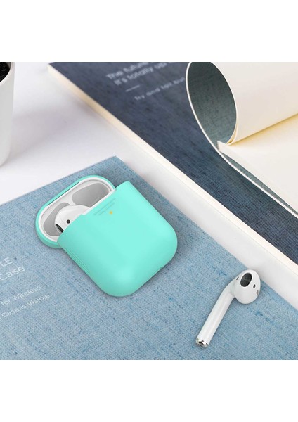 Aırcase - Airpod'lar Için Ultra Ince Çizilmeye Dayanıklı Silikon Kılıf Yeşil