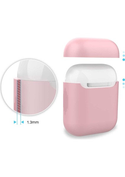 Aırcase - Airpod'lar Için Ultra Ince Çizilmeye Dayanıklı Silikon Kılıf Pembe