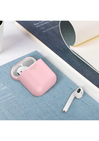 Aırcase - Airpod'lar Için Ultra Ince Çizilmeye Dayanıklı Silikon Kılıf Pembe