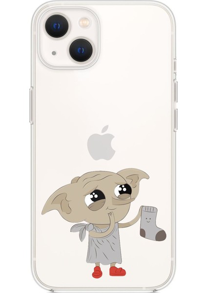 Apple iPhone 13 Dobby Desenli Premium Silikonlu Şeffaf Telefon Kılıfı