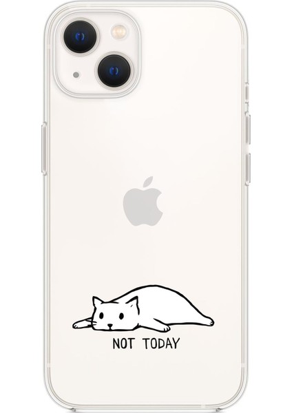 Apple iPhone 13 Not Today Desenli Premium Silikonlu Şeffaf Telefon Kılıfı