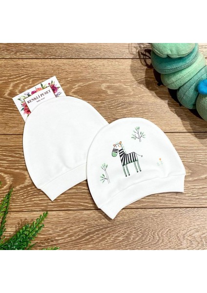 2'li Penye Bebek Şapka Bere Takım Zebra