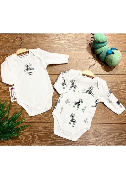 2'li Penye Bebek Uzun Kollu Body Zıbın Takım Zebra