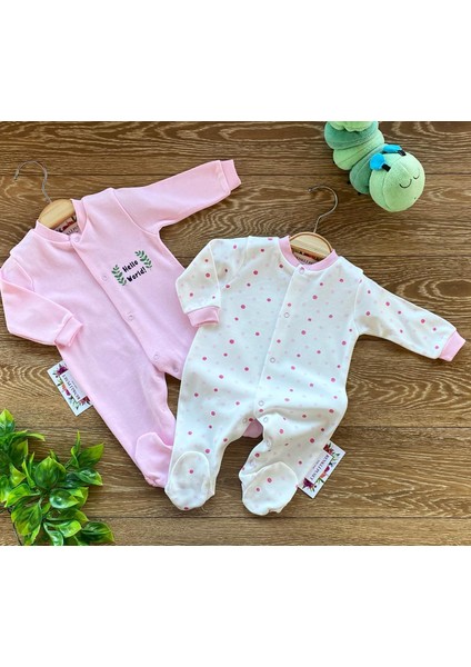 2'li Penye Bebek Tulum Takım Puan Pembe Kahverengi