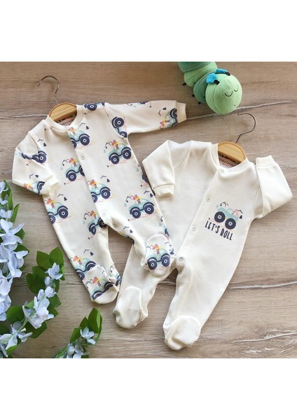 2'li Penye Bebek Tulum Takım Araba