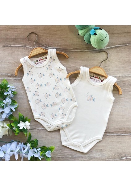 2'li Penye Bebek Askılı Body Zıbın Takım Balık