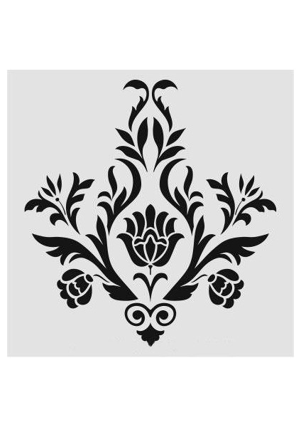 Damask Desen Stencil Şablon 25X25 DA-043