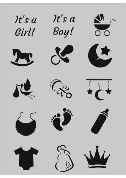 Çocuk Desen Stencil Şablon 21X30 Ç-049