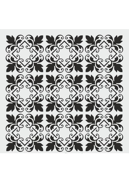 Damask Desen Stencil Şablon 30X30 DA-064