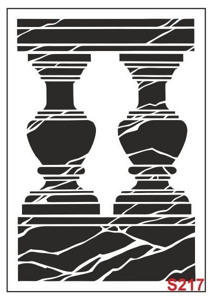 Diğer Karışık Desenler Stencil Şablon 35X50 S-217