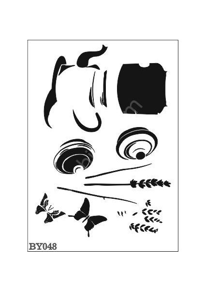 Boyutlu Desen Stencil Şablon 25X35 BY-048