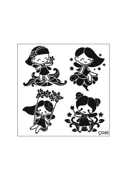 Çocuk Desen Stencil Şablon 30X30 Ç-046