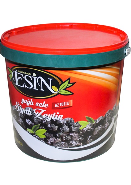 Esin Zeytin kahvaltılık Yağlı Sele Siyah Zeytin 230-260 Mega Boy 10  kg.