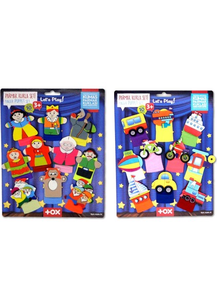 2 Set - 20 Parça Tox Masal Kahramanları ve Taşıtlar Parmak Kukla T181 T225
