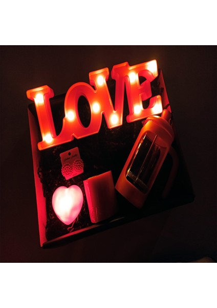 Sevgililer Günü, Anneler Günü, Doğum Günü Hediye Seti Işıklı Love, French Press, Mum, Işıklı Kalp Lamba, Kristal Küpe fiyatları