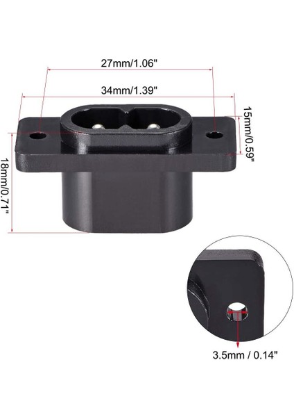 2 Pin Power Erkek Şase