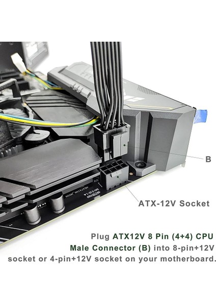 8 Pin To 8+4 Pin Cpu Kablo Çevirici