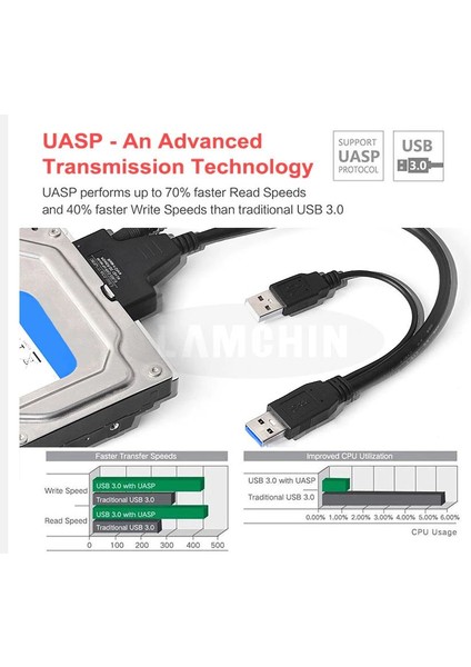 USB Sata Adaptör Adaptör Girişli